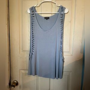 POL Women's Sky Blue Cut-Out Tank Top